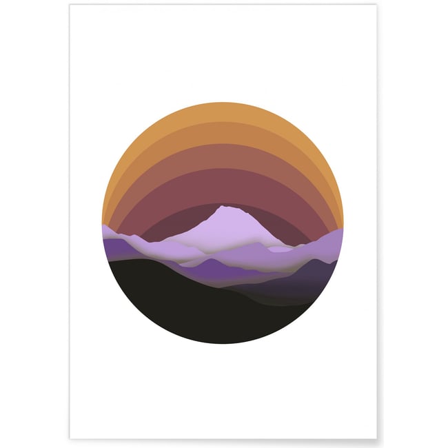 Affiche Landscape Circle Couleur blanc <span itemprop=