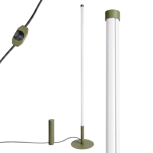 Lampadaire Vert Olive LED 1 Trang Couleur vert olive <span itemprop=