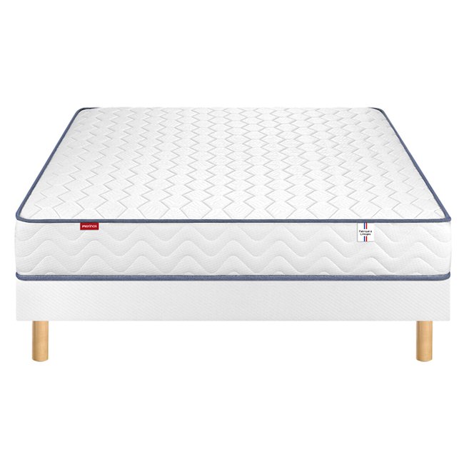 Pocket-spring mattress, delivered rolled-up, Smiling, white, MERINOS