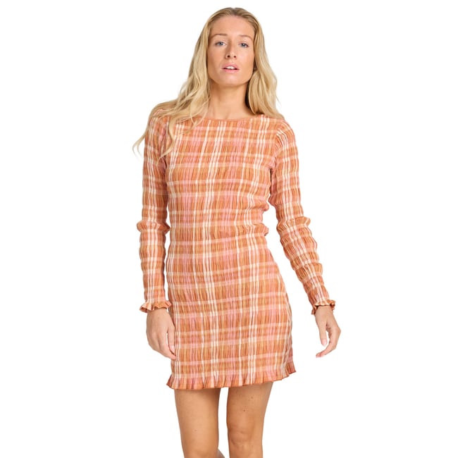 Robe courte CHECK ME OUT marron sunburnt <span itemprop=