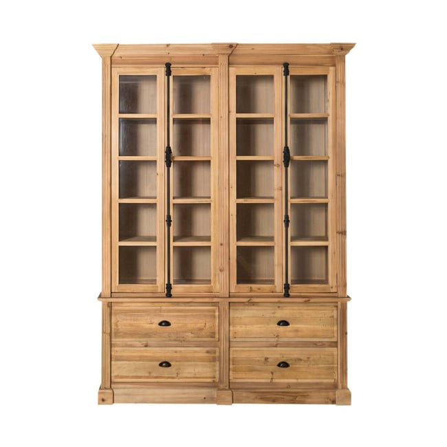 Vaisselier en bois recyclé et verre ALBA Couleur v002237 <span itemprop=