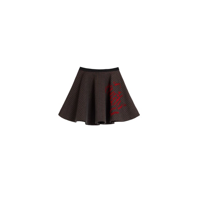 Mini-jupe en maille à rayures noir <span itemprop=