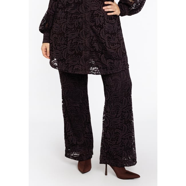 Pantalon bootcut marron <span itemprop=