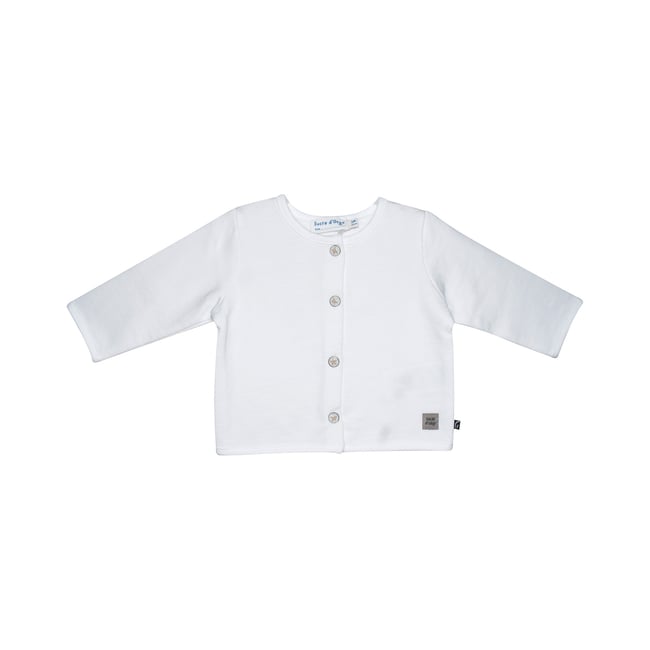 Cardigan gypsophile molleton bebe blanc <span itemprop=