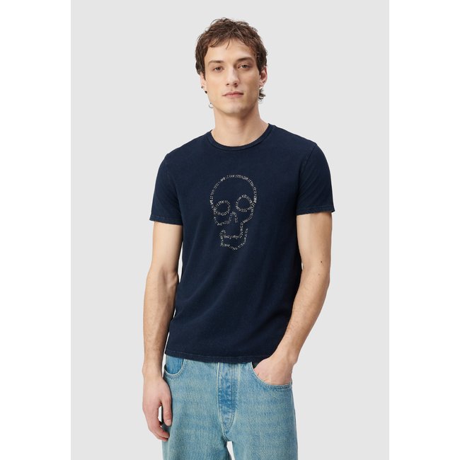 T-shirt visuel tête-de-mort marine <span itemprop=