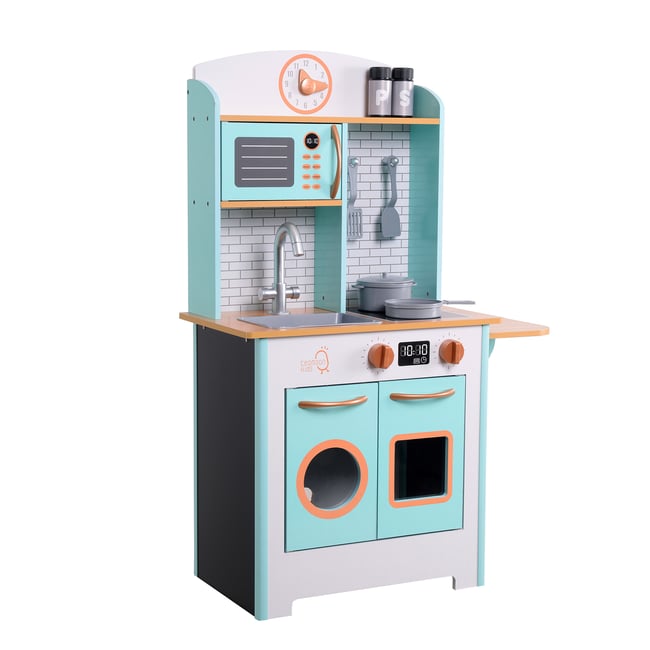 Cuisine Enfant Bois LITTLE CHEF bleu-blanc <span itemprop=