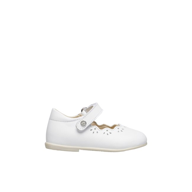 Ballerines en cuir OLYA blanc- <span itemprop=