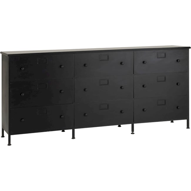 Meuble à tiroirs en métal style industriel Couleur noir <span itemprop=