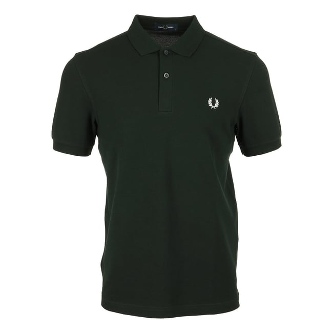 Polo Plain Fred Perry Shirt night green white <span itemprop=