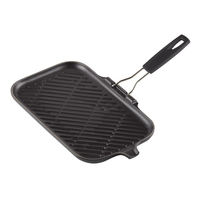 Grill rectangulaire manche silicione noir mat <span itemprop=