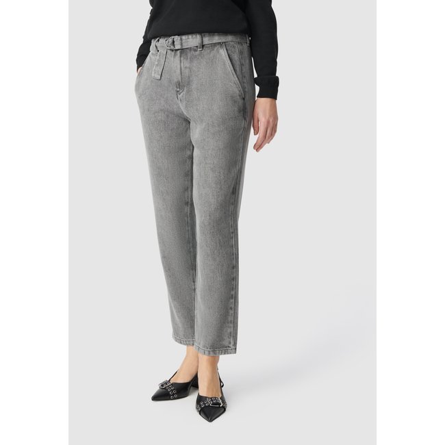 Jean baggy court ANDREA gris clair <span itemprop=