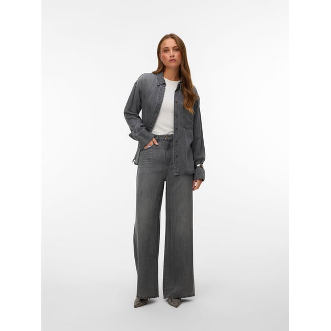 Jean À Coupe Large medium grey denim <span itemprop=