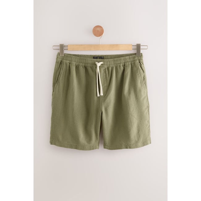 Short à rayures avec cordon de serrage vert kaki <span itemprop=