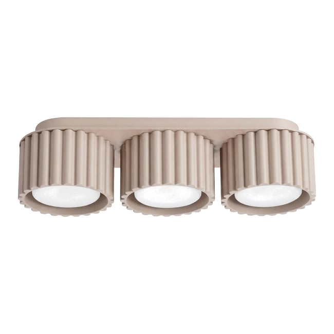 Plafonnier Aluminium Taupe Gx53 3 AURA Couleur taupe <span itemprop=