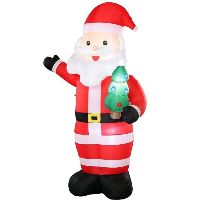 Père Noël gonflable Polyester Rouge Couleur rouge, vert, blanc, noir <span itemprop=