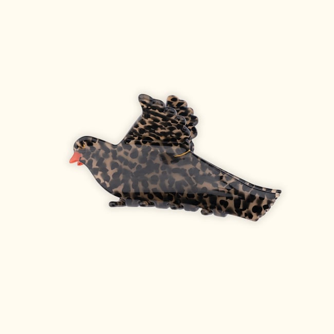 Pince à cheveux Grive marron et noir <span itemprop=
