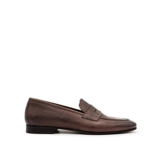 Mocassin cuir MARCO marron patiné <span itemprop=