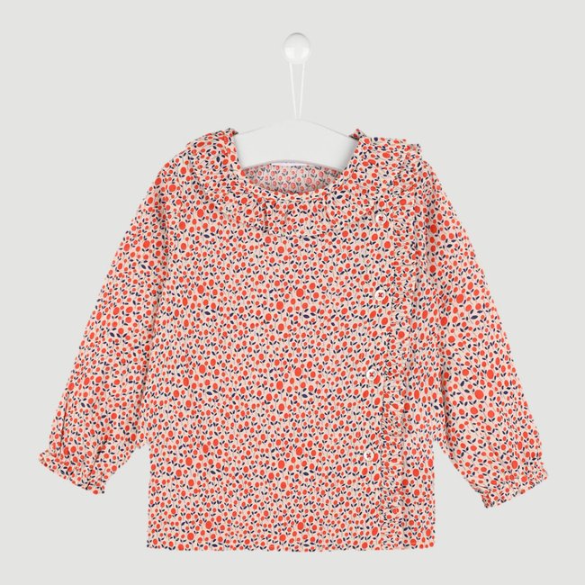 Blouse imprimée à manches longues certifiée Oekotex ecru <span itemprop=