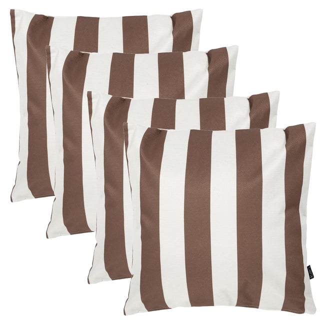 Lot de 4 coussins d'intérieur et d'extérieur Oeko-Tex®  - KYOTO brun <span itemprop=