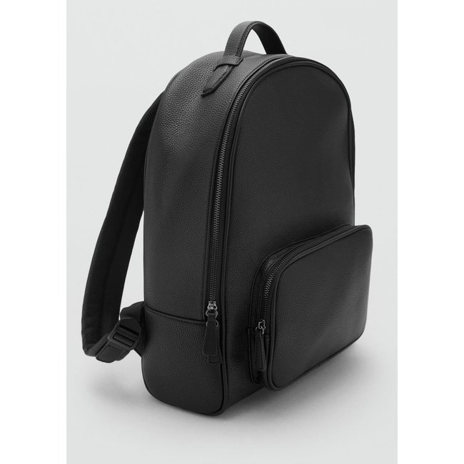 Sac à dos simili-cuir effet grainé noir <span itemprop=