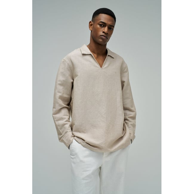 CHEMISE EN LIN ecru <span itemprop=
