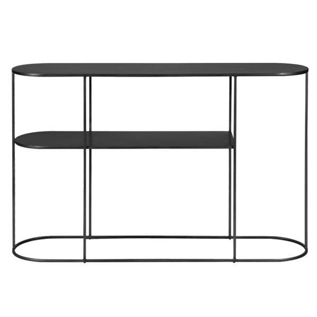 Console métal noir ovale 120cm GRAYSON Couleur noir carbone <span itemprop=