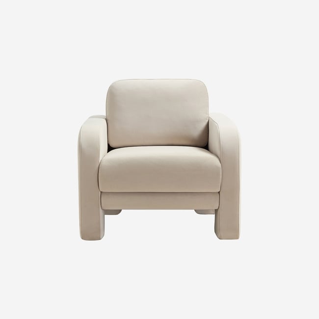 Fauteuil en velours BRAGA - HABITAT