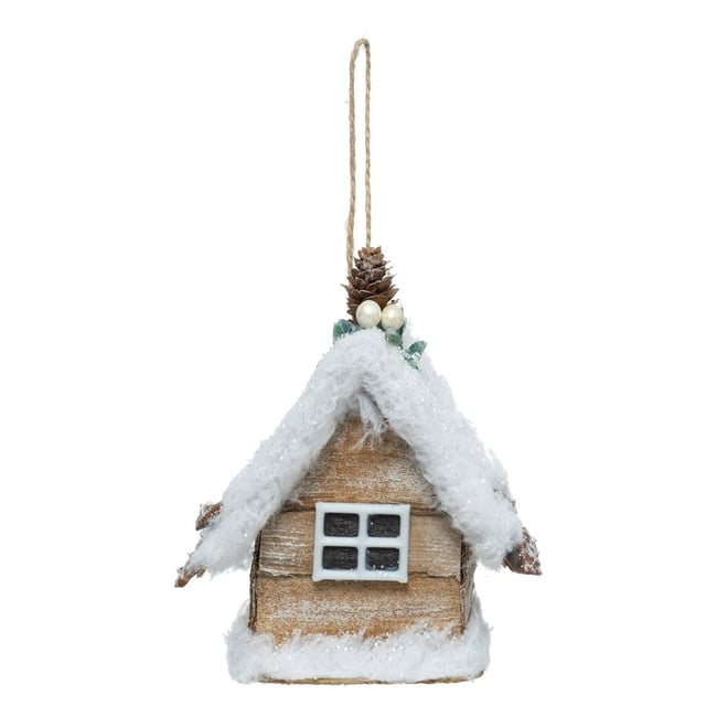 Sujet maison neige 13cm polystyrène assorti - ATMOSPHERA