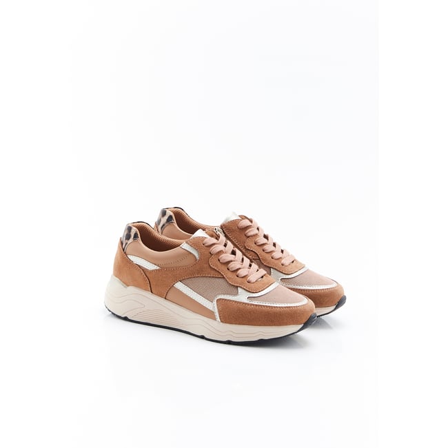 Baskets compensées Amortyl marron camel <span itemprop=