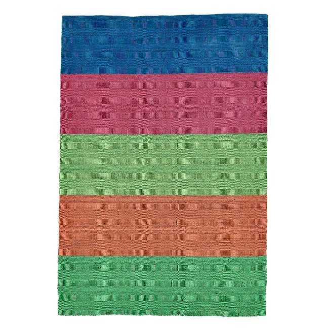 Tapis tissé main en PET recyclé pour l'intérieur et l'extérieur - Kyoto Couleur multicolore <span itemprop=
