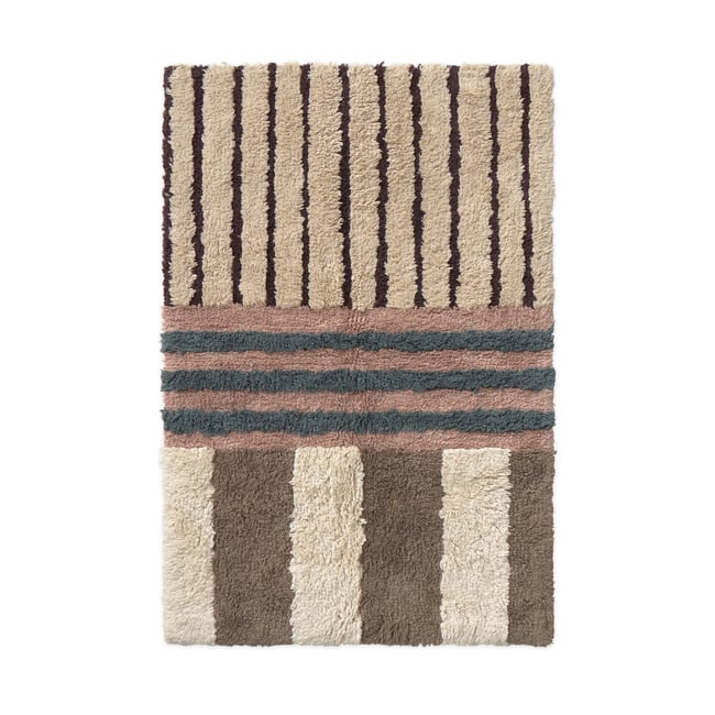 Tapis rectangulaire en coton Earth COLOR ON Couleur naturel, terrazzo, beige à pois, grain de café, marron, brun terre, gris foncé, ocre <span itemprop=