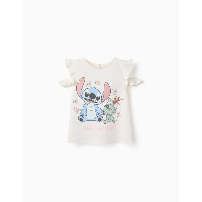 T-shirt en coton avec imprimé Stitch & Scrump beige clair <span itemprop=