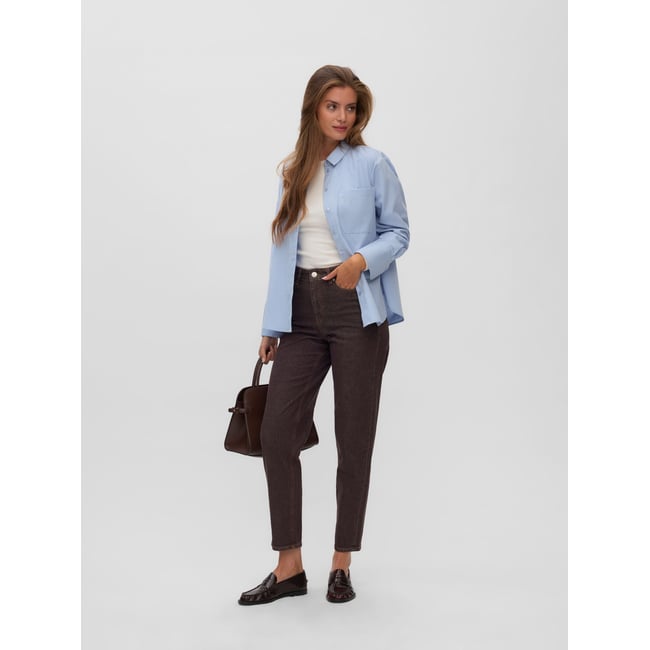 Jean À Coupe Large marron - brown denim <span itemprop=