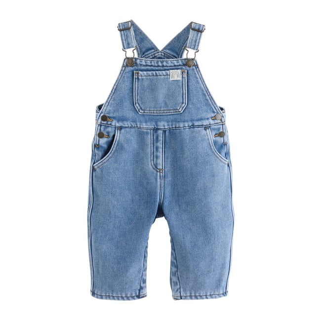 Salopette doublée de polaire confortable jean bleu foncé <span itemprop=