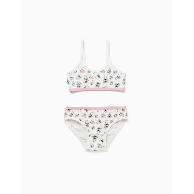 Ensemble de top et culottes avec Stitch et Angel beige clair <span itemprop=