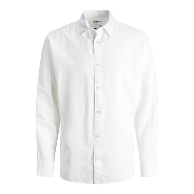 Chemise coton lin blanc <span itemprop=