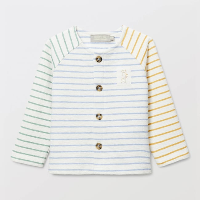 Sweat rayé en coton BIO GOTS hydrangea <span itemprop=