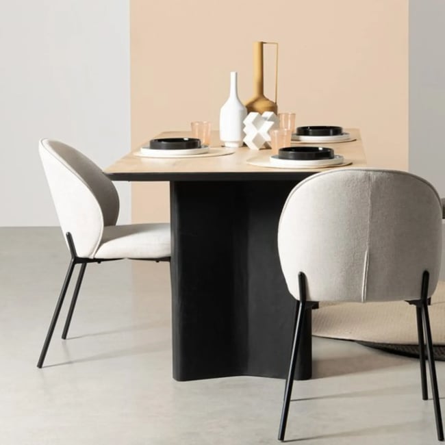 Chaises de salle à manger design en tissu (lot de 2) - NELLY - HELLIN, DEPUIS 1862