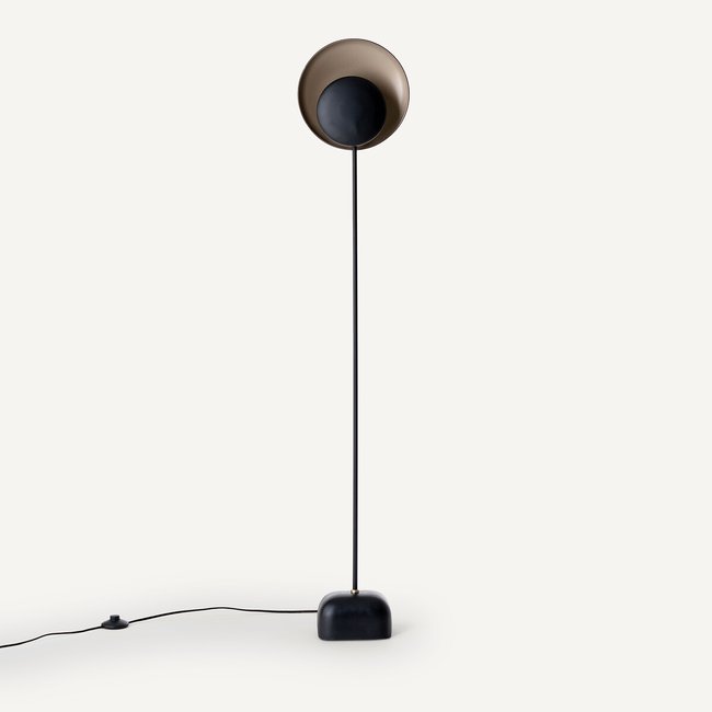 Lampadaire, réflecteurs noir et moka, Naton noir <span itemprop=