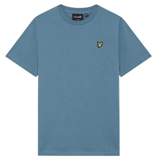 T-shirt manches courtes motif/style petit logo bleu <span itemprop=