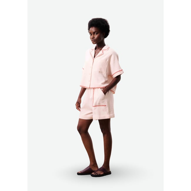 Chemise en coton ISALYA rose pale <span itemprop=