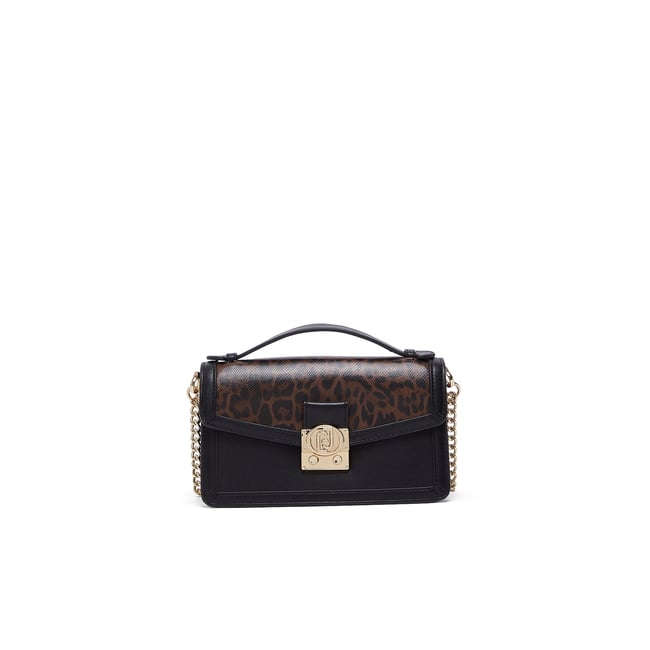 Sac bandoulière format petit animalier noir animalier <span itemprop=