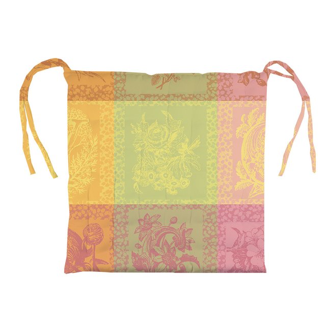 Galette de chaise pur coton enduit MILLE ABECEDAIRE chatoyant <span itemprop=