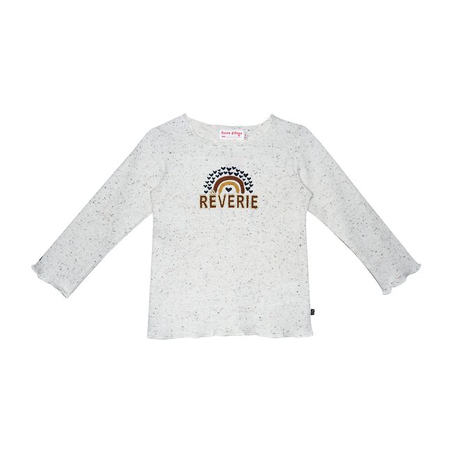 Tshirt en maille manches longues précieuse beige <span itemprop=