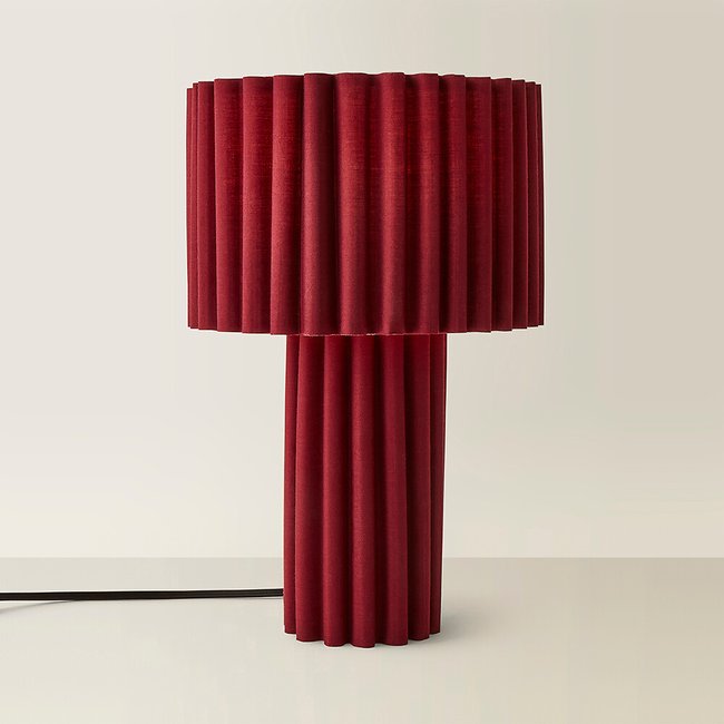 Lucinda Colour Drench Ribbed Full Fabric Table Lamp - SO'HOME