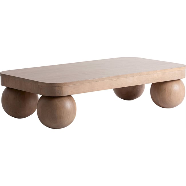 Table basse contemporaine en bois de manguier Couleur brun clair effet marbré <span itemprop=