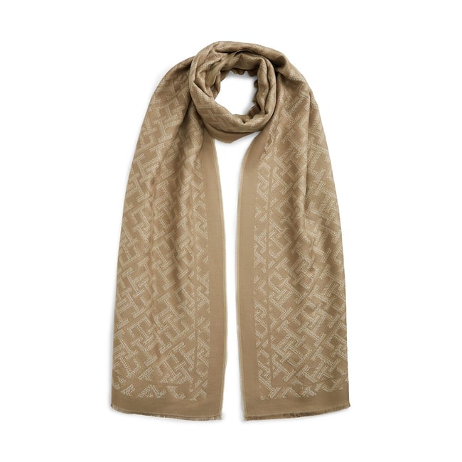 Echarpe en modal, MONOGRAM beige <span itemprop=