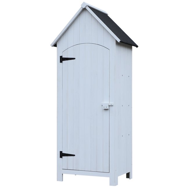 Armoire de jardin 1 porte 3 étagères toit bitumé bois sapin - OUTSUNNY