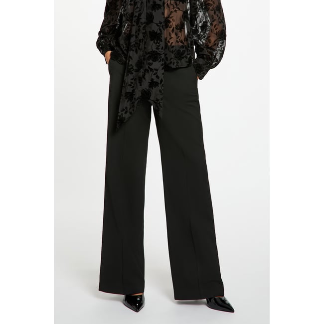 Pantalon droit satin noir <span itemprop=