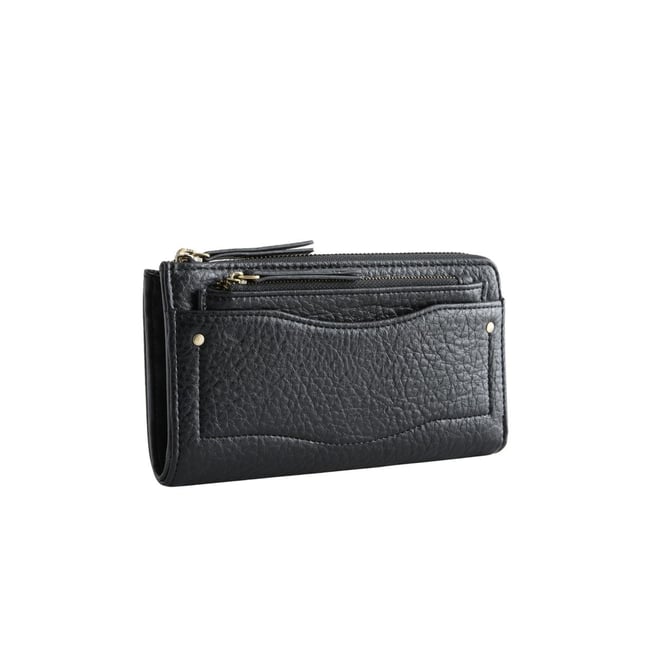 Grand porte-monnaie zippé noir <span itemprop=